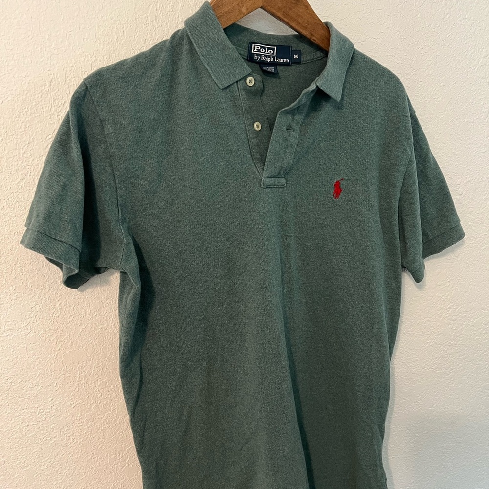 Polo by Ralph Lauren Men's Polo Shirt in Sage Green (M)